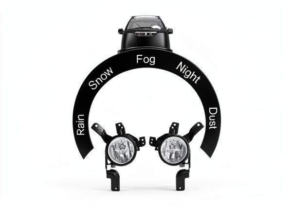 BONA Black Fog Light for 2007-2009 Honda CRV 55W Waterproof Front Lamp-2